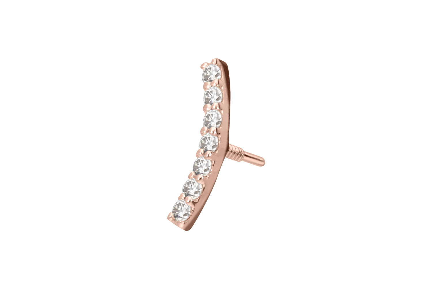 14 Karat Gold Schraubaufsatz mit Außengewinde MOISSANIT-BOGEN